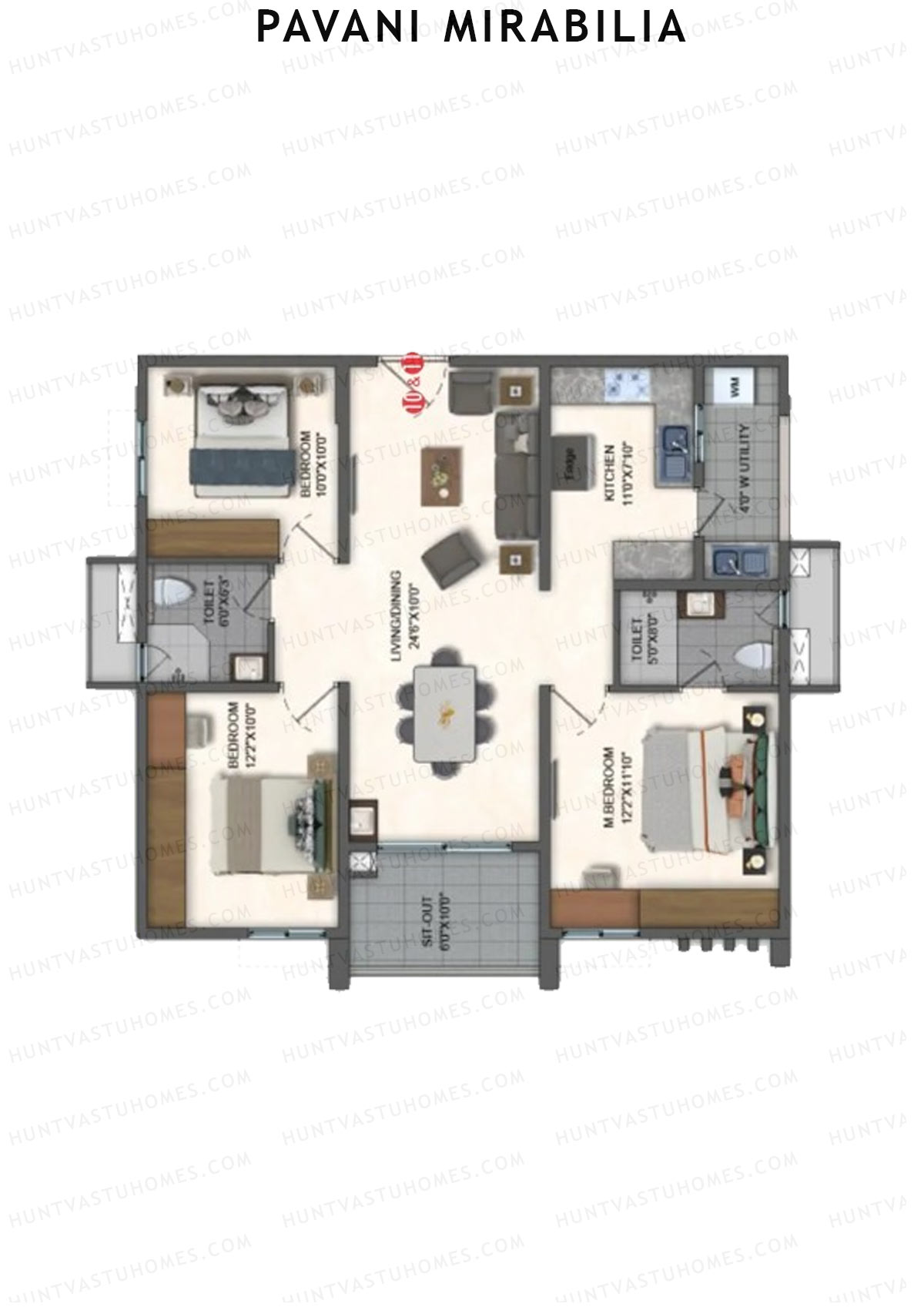 Pavani Mirabilia Block E Unit 10 Floor Plan