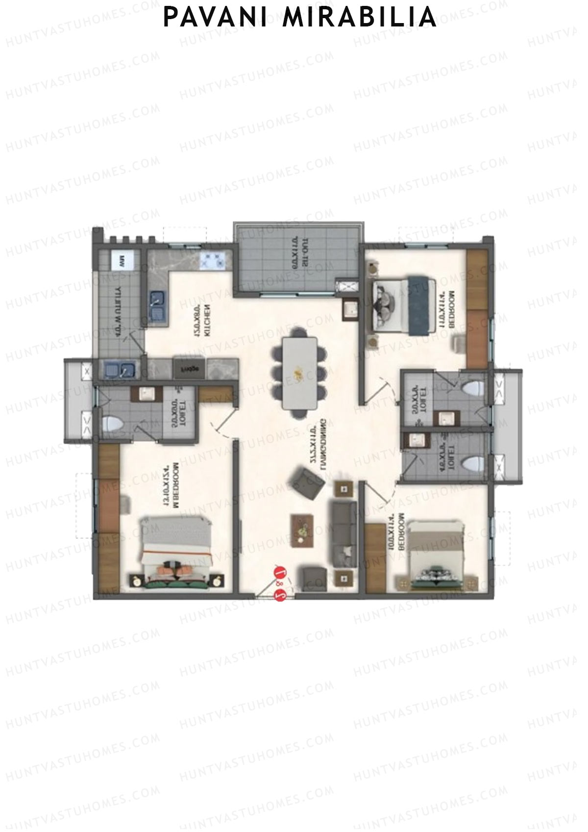 Pavani Mirabilia Block E Unit 2 Floor Plan