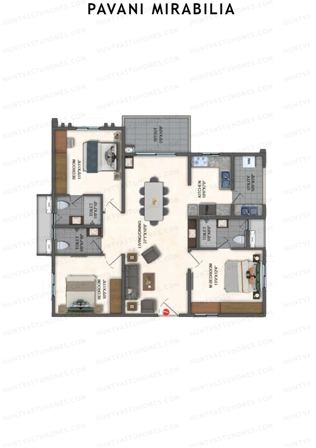 Pavani Mirabilia Block F Unit 7 Floor Plan