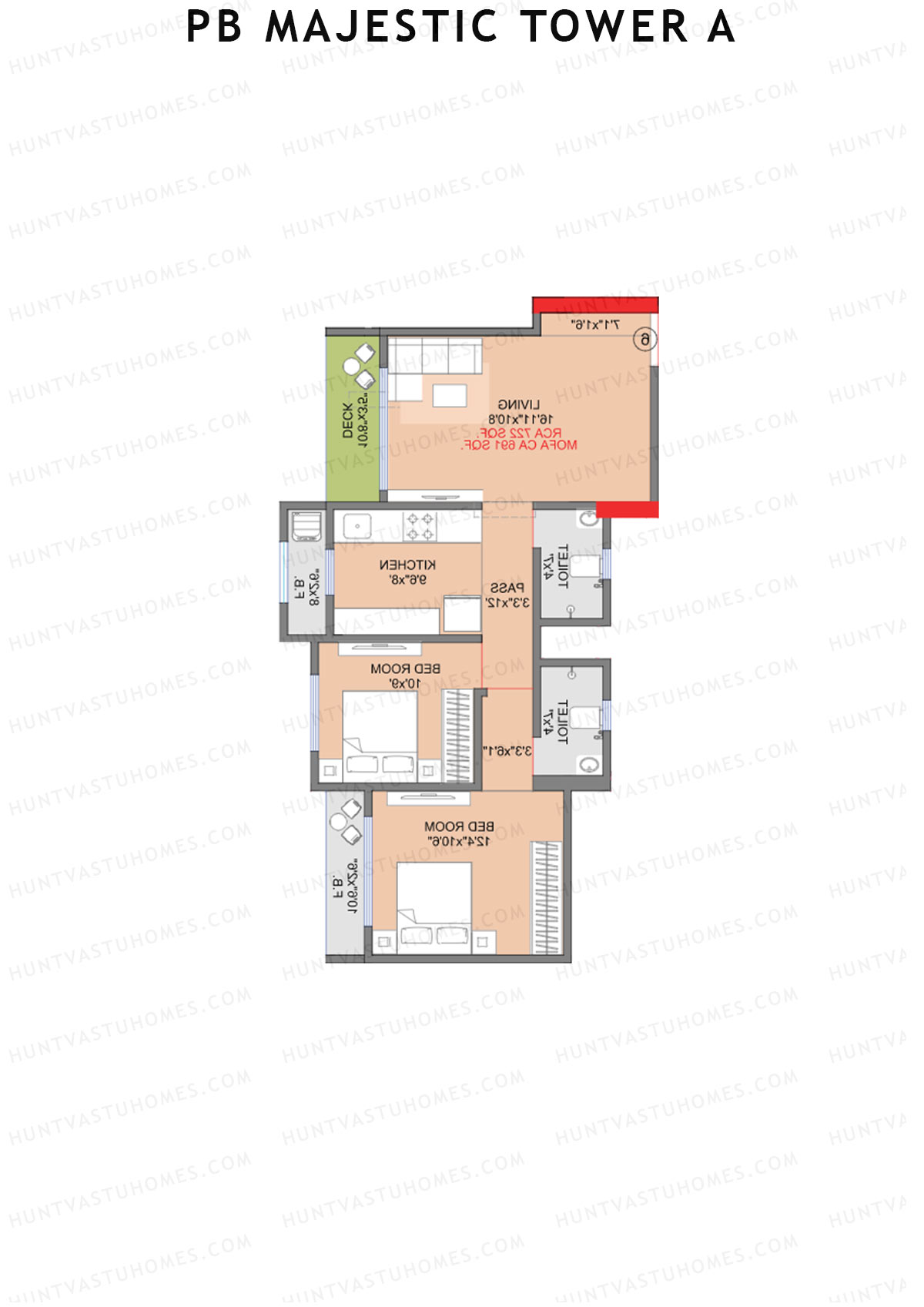 PB Majestic Tower A Unit 7 Floor Plan