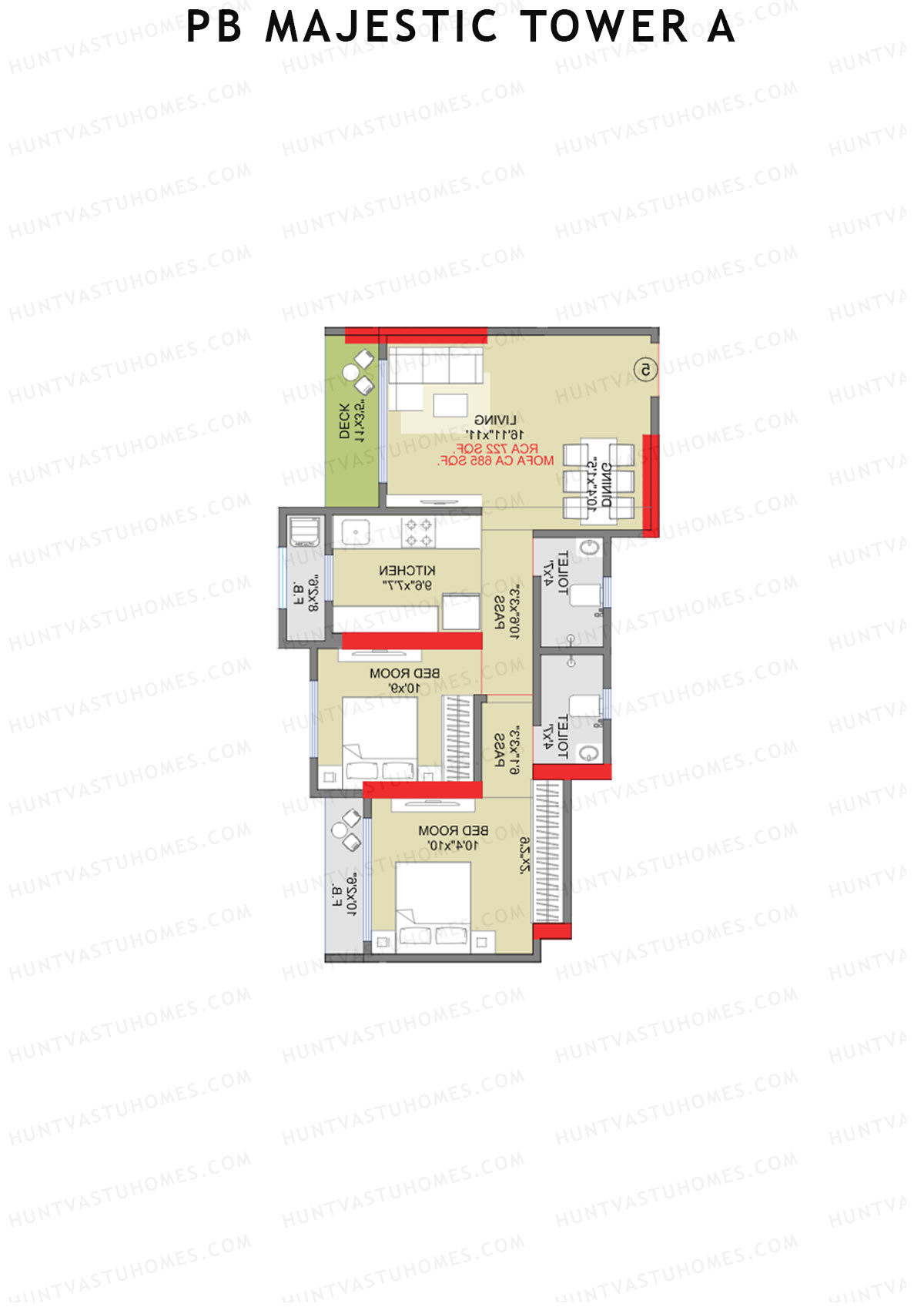 PB Majestic Tower A Unit 8 Floor Plan