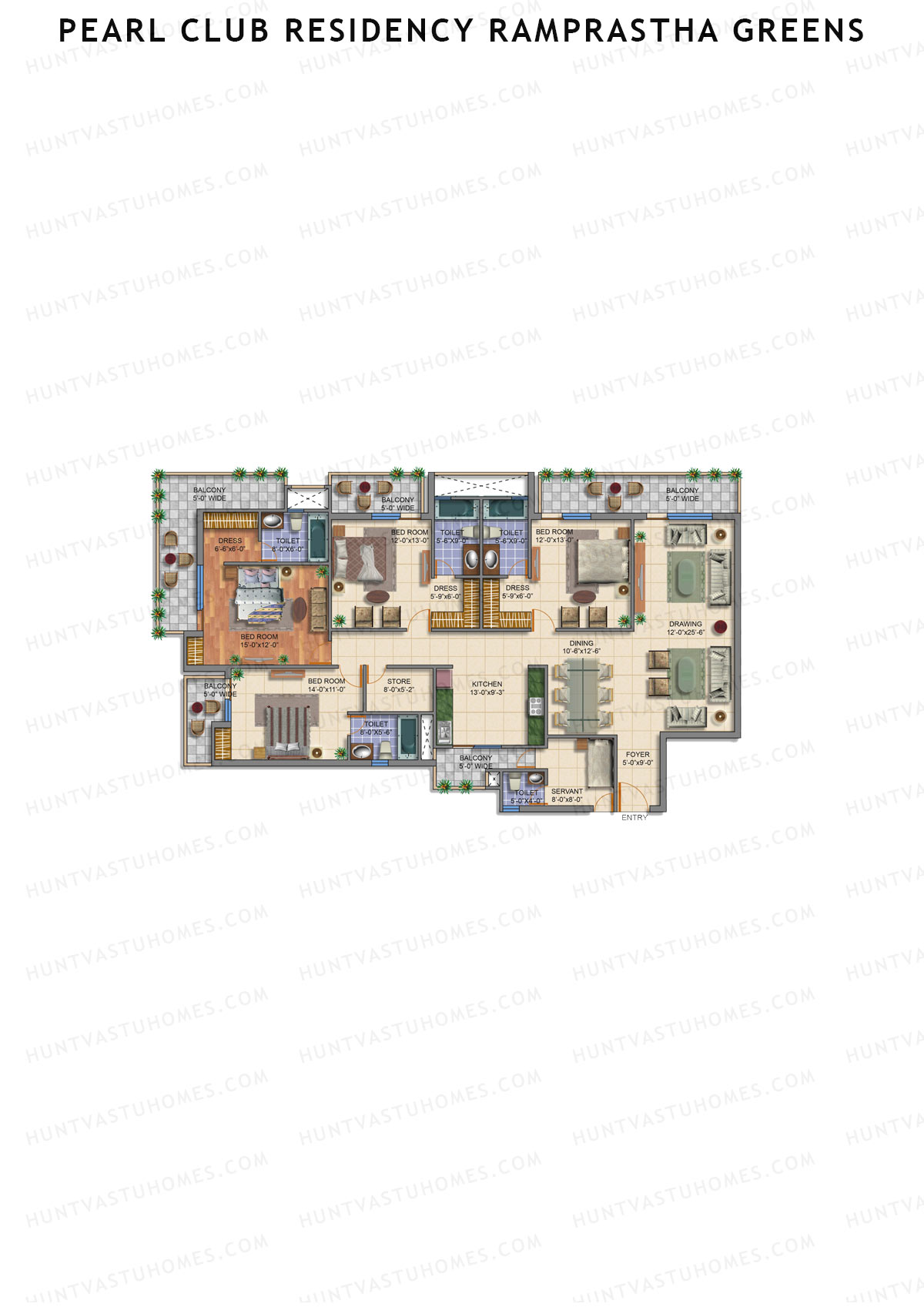 Pearl Club Residency Ramprastha Greens Tower 1 Unit 2 Floor Plan