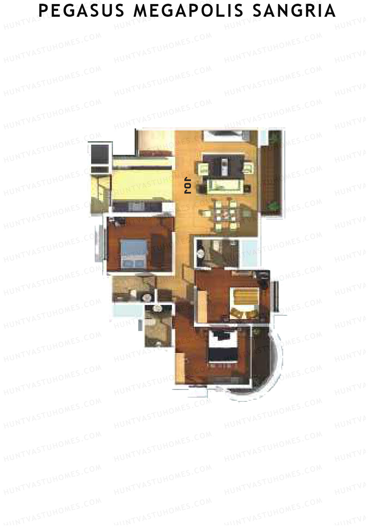 Pegasus Megapolis Sangria Tower B Unit 2 Floor Plan
