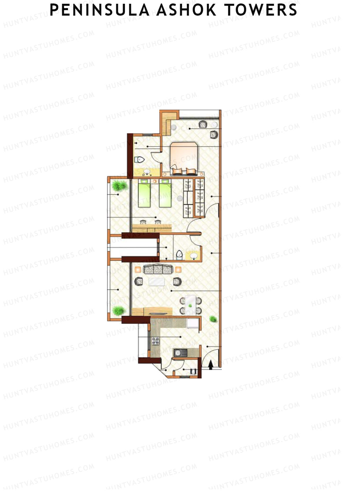 Peninsula Ashok Towers Tower A Unit 1 (Type 2) Floor Plan