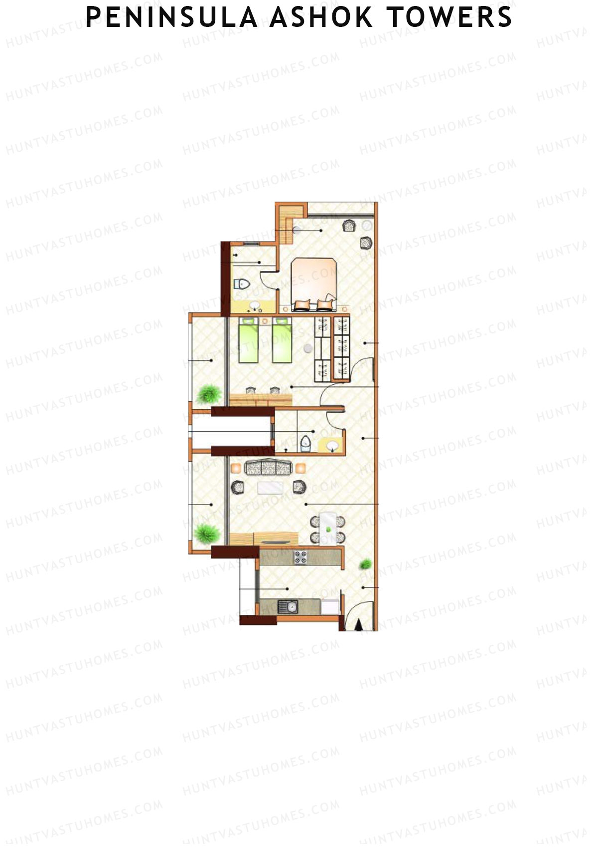 Peninsula Ashok Towers Tower A Unit 3 (Type 1) Floor Plan