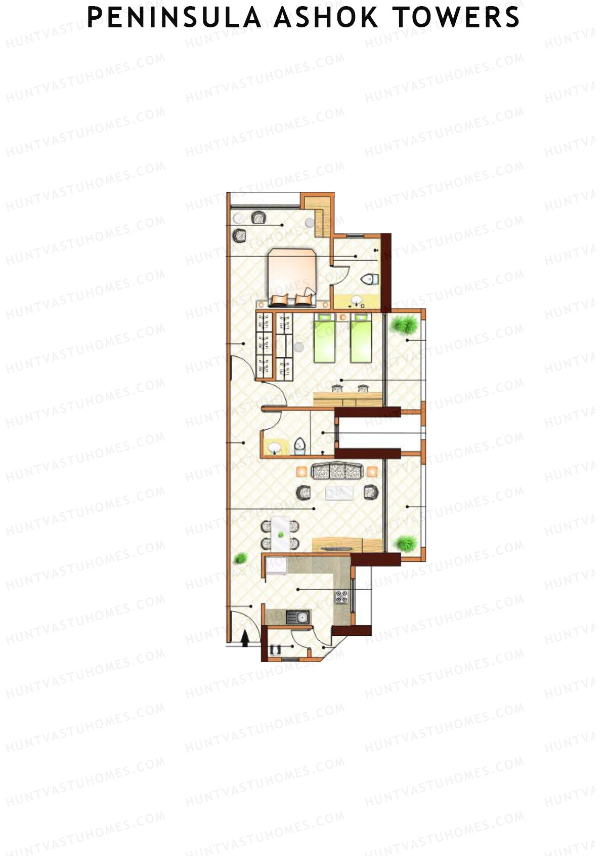 Peninsula Ashok Towers Tower A Unit 4 (Type 2) Floor Plan