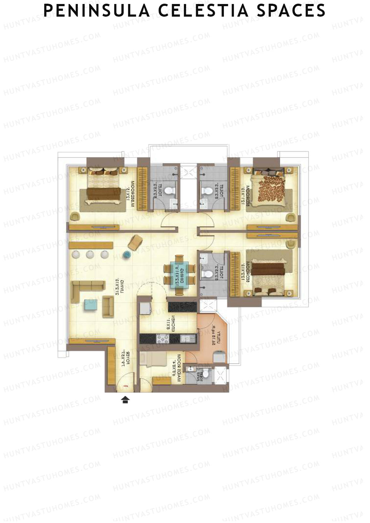 Peninsula Celestia Spaces Tower B Unit 1 Floor Plan