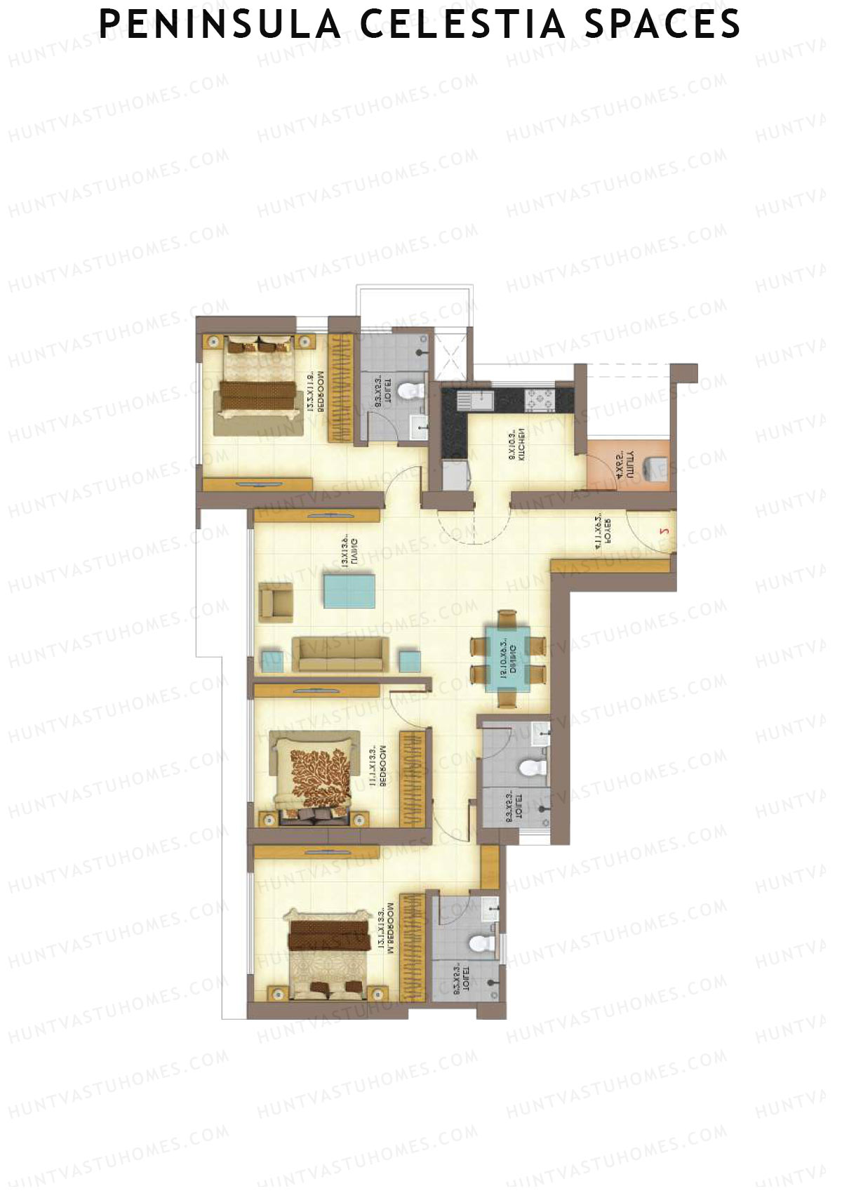 Peninsula Celestia Spaces Tower B Unit 2 Floor Plan