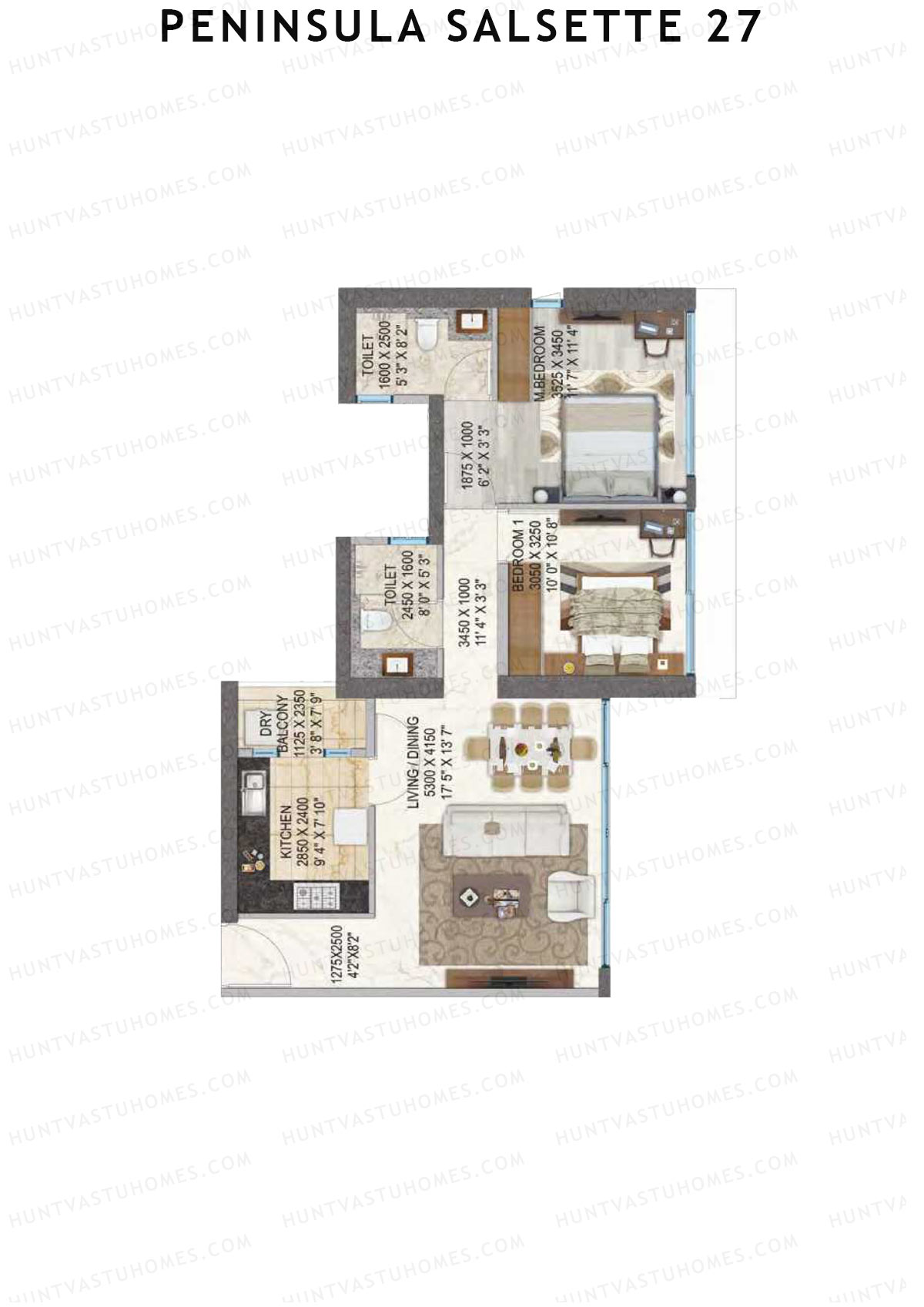 Peninsula Salsette 27 Tower A Unit 1 Floor Plan