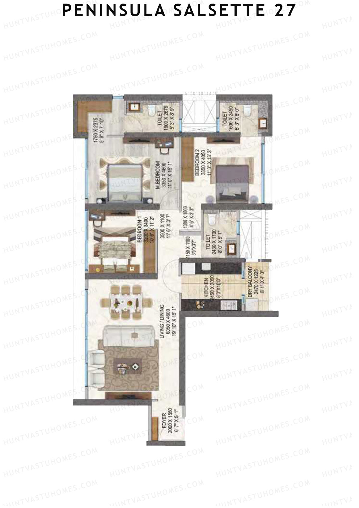 Peninsula Salsette 27 Tower A Unit 5 Floor Plan