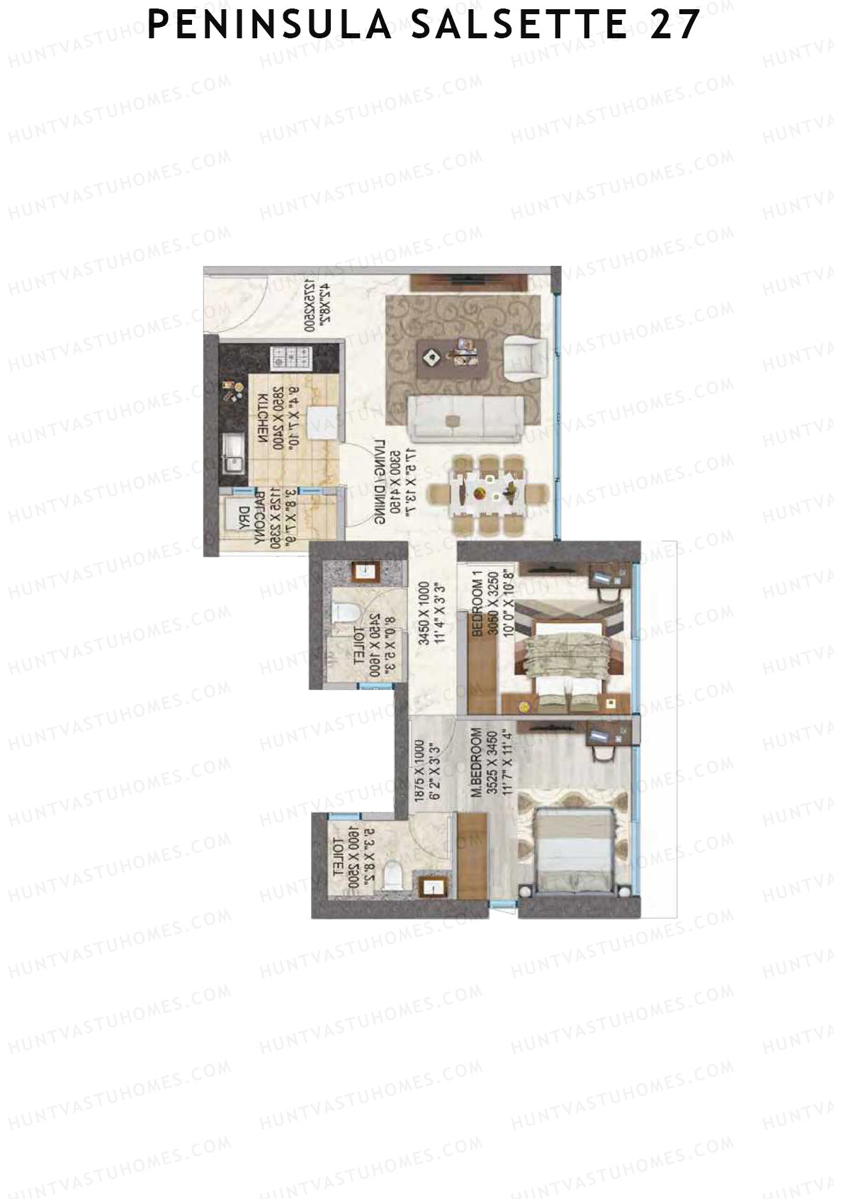 Peninsula Salsette 27 Tower B Unit 2 Floor Plan