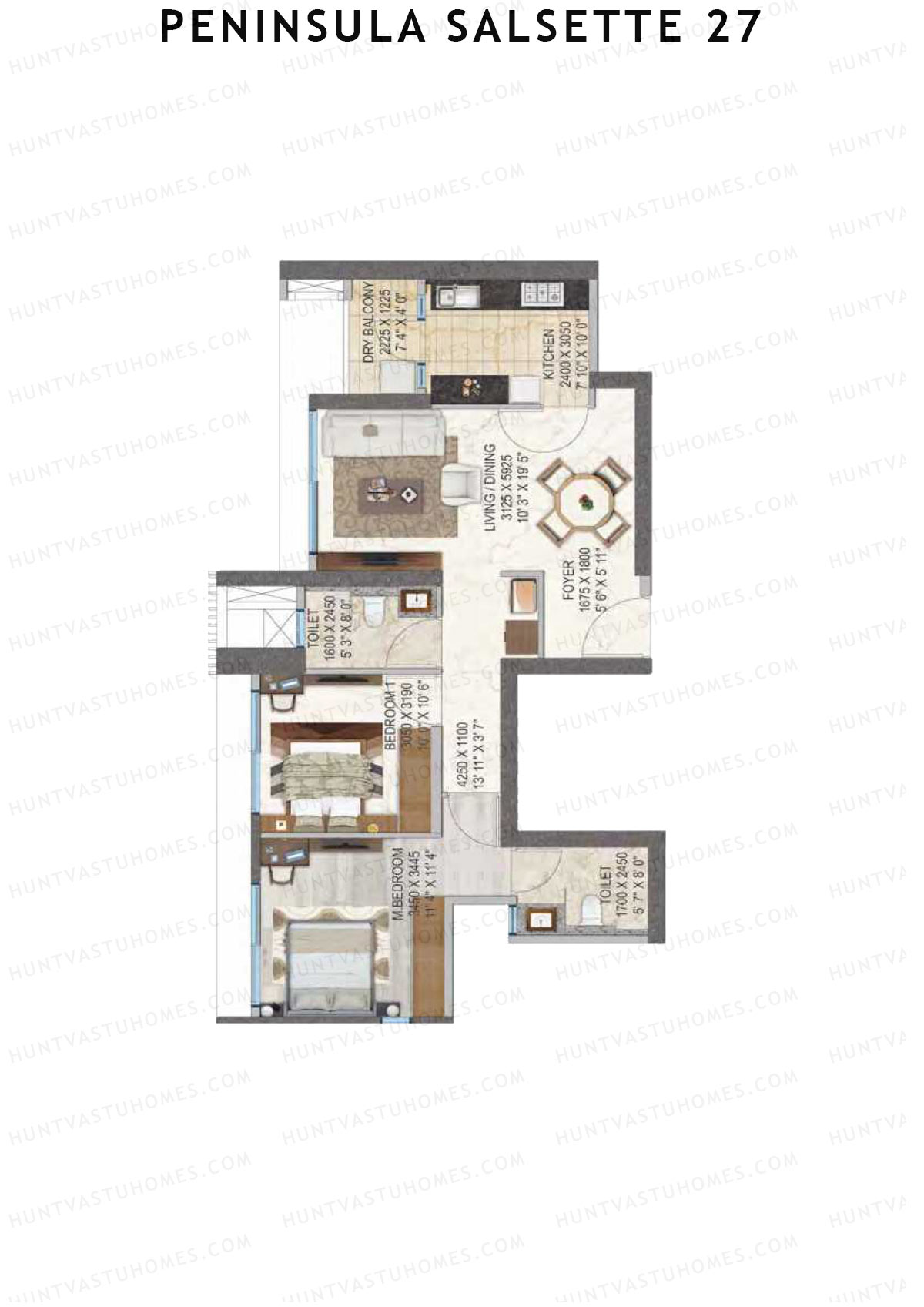 Peninsula Salsette 27 Tower B Unit 4 Floor Plan