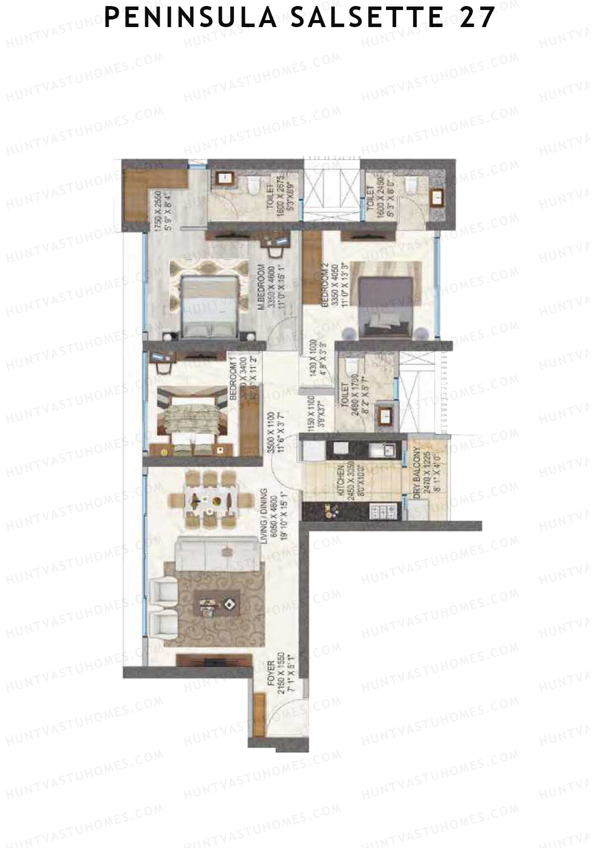 Peninsula Salsette 27 Tower B Unit 5 Floor Plan