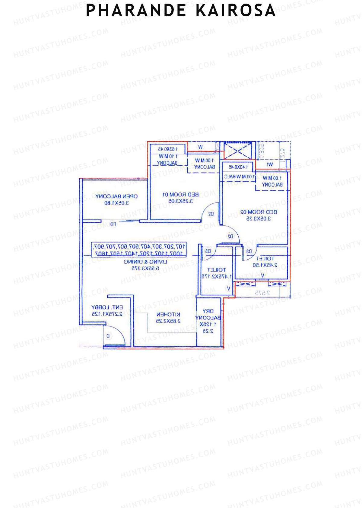 Pharande Kairosa Tower A Unit 2  Floor Plan