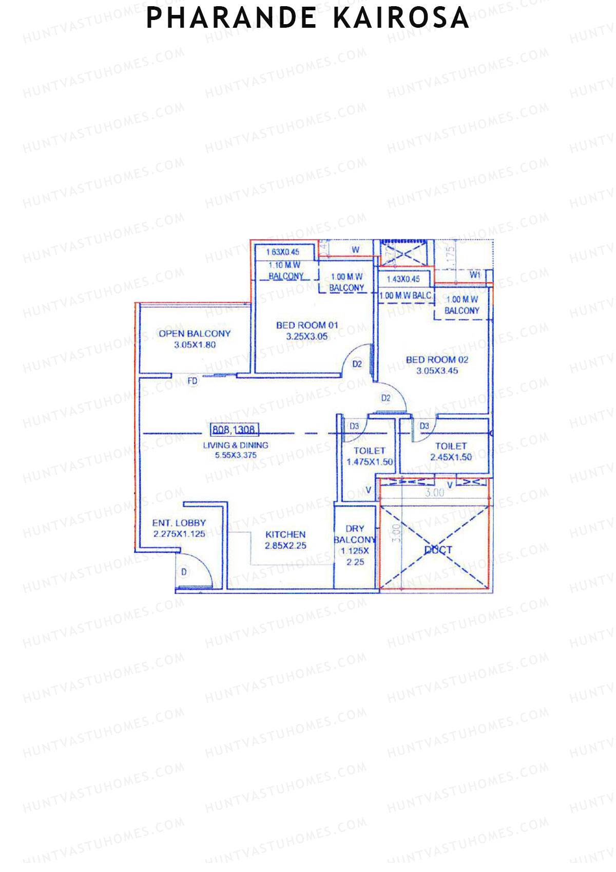 Pharande Kairosa Tower A Unit 8  Floor Plan