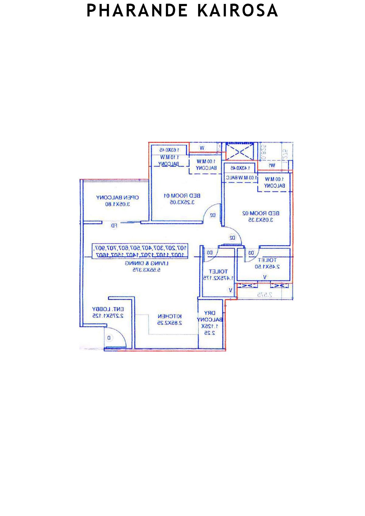 Pharande Kairosa Tower B Unit 2  Floor Plan