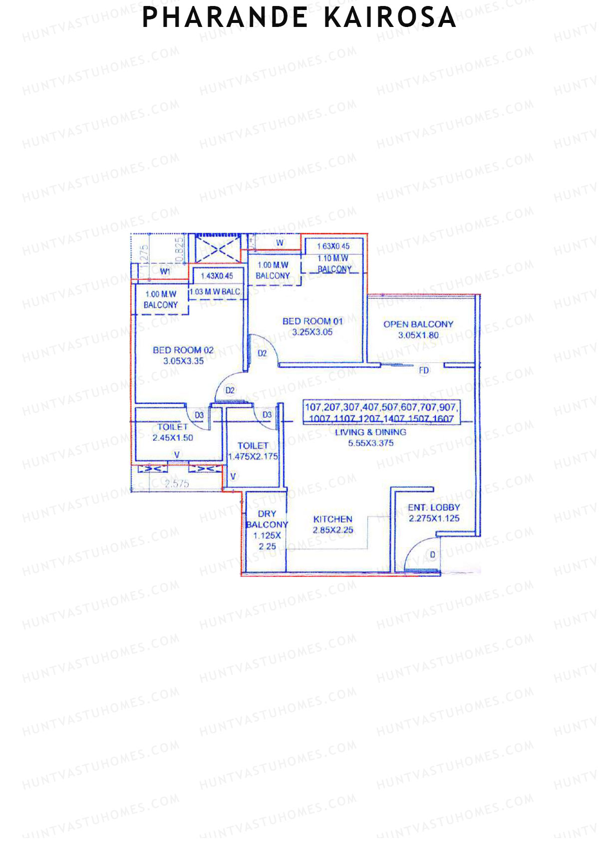 Pharande Kairosa Tower B Unit 7  Floor Plan