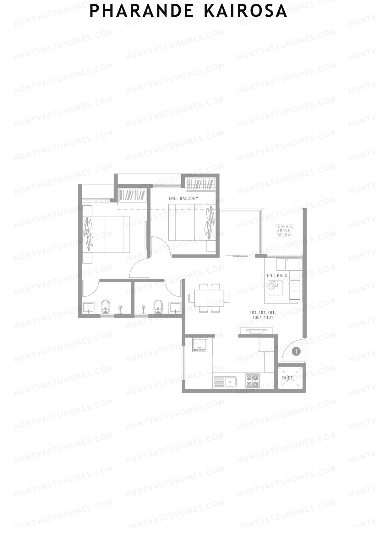 Pharande Kairosa Tower D Unit 1 1 Floor Plan
