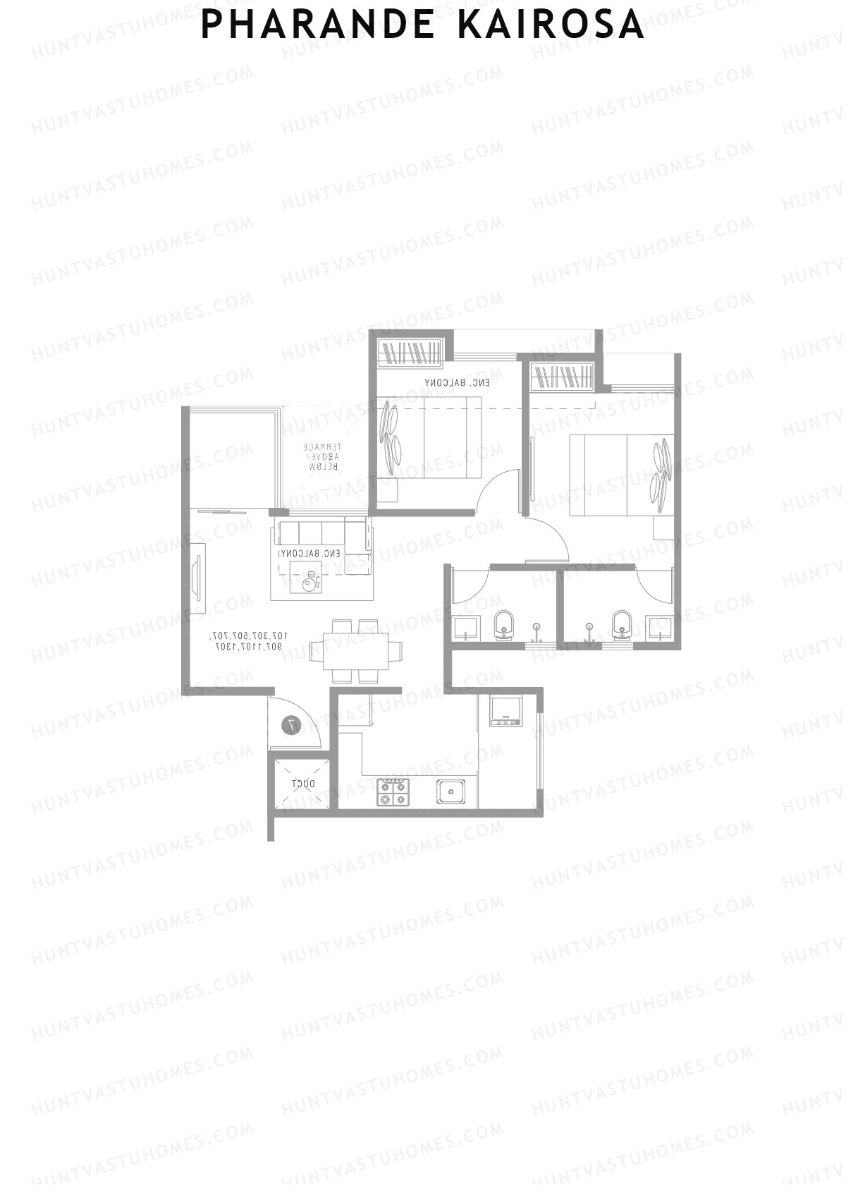 Pharande Kairosa Tower D Unit 2  Floor Plan