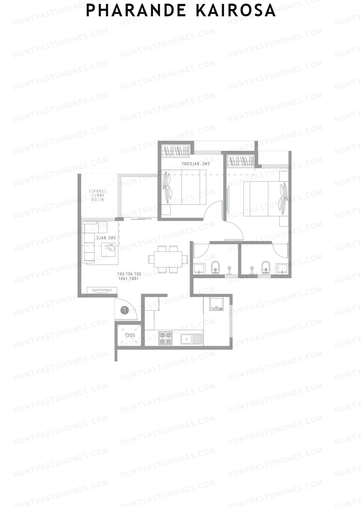 Pharande Kairosa Tower D Unit 2  Floor Plan