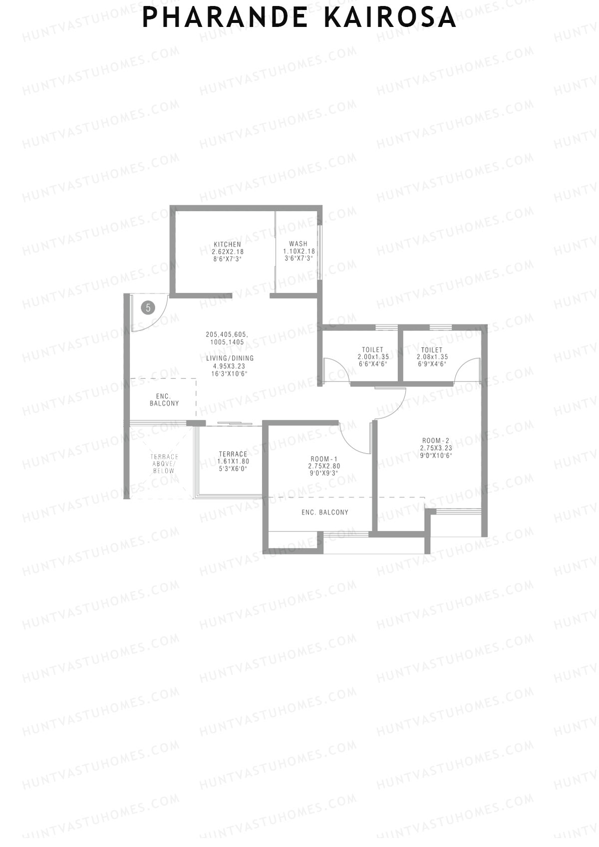 Pharande Kairosa Tower D Unit 5 1 Floor Plan
