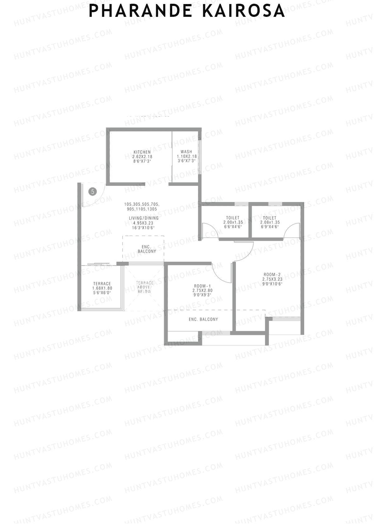 Pharande Kairosa Tower D Unit 5  Floor Plan