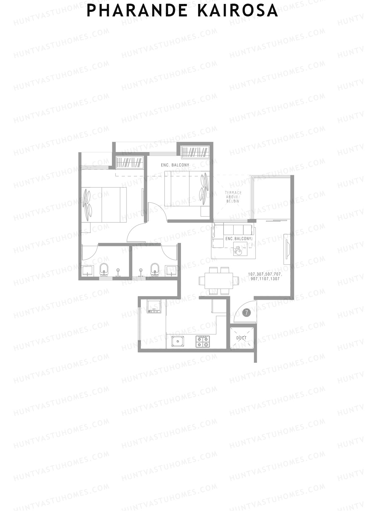 Pharande Kairosa Tower D Unit 7  Floor Plan