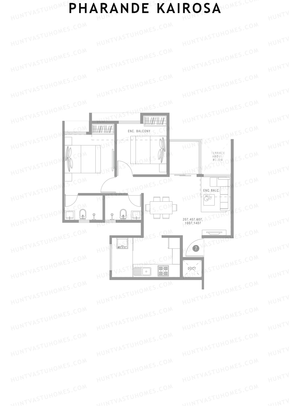Pharande Kairosa Tower D Unit 7  Floor Plan