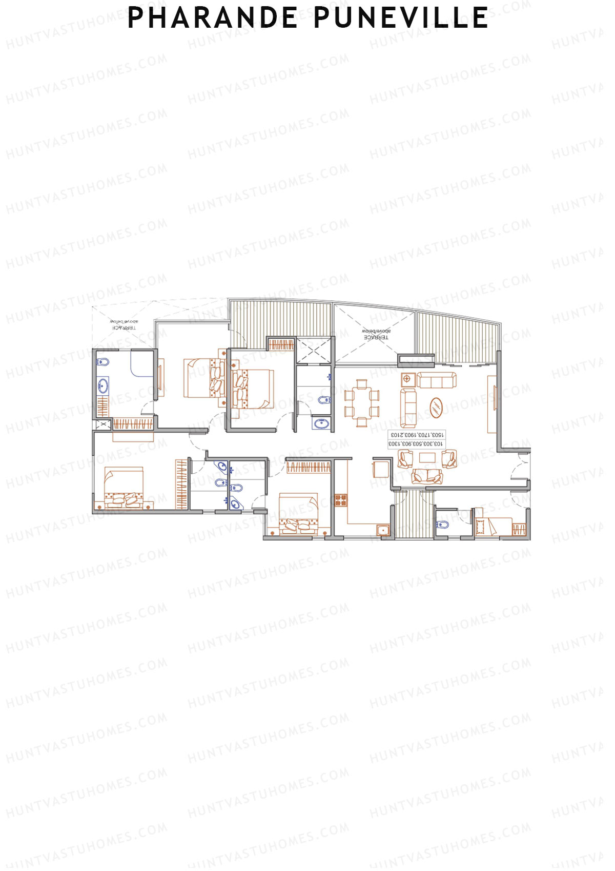 Pharande Puneville Tower A Unit 1 Floor Plan