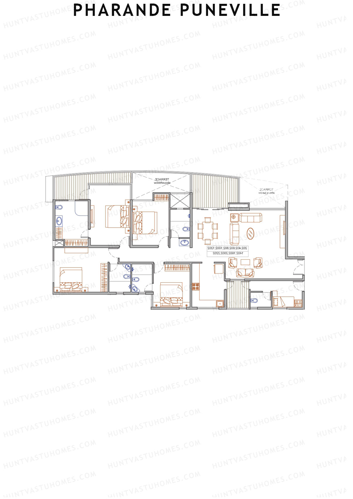 Pharande Puneville Tower A Unit 1 Floor Plan