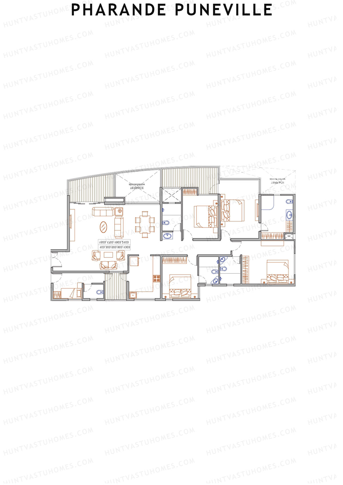 Pharande Puneville Tower A Unit 2 Floor Plan
