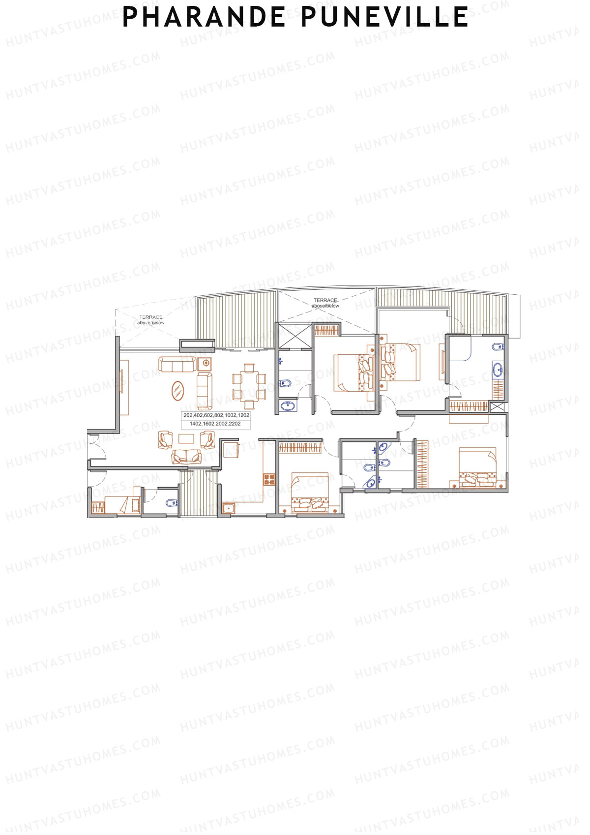 Pharande Puneville Tower A Unit 2 Floor Plan