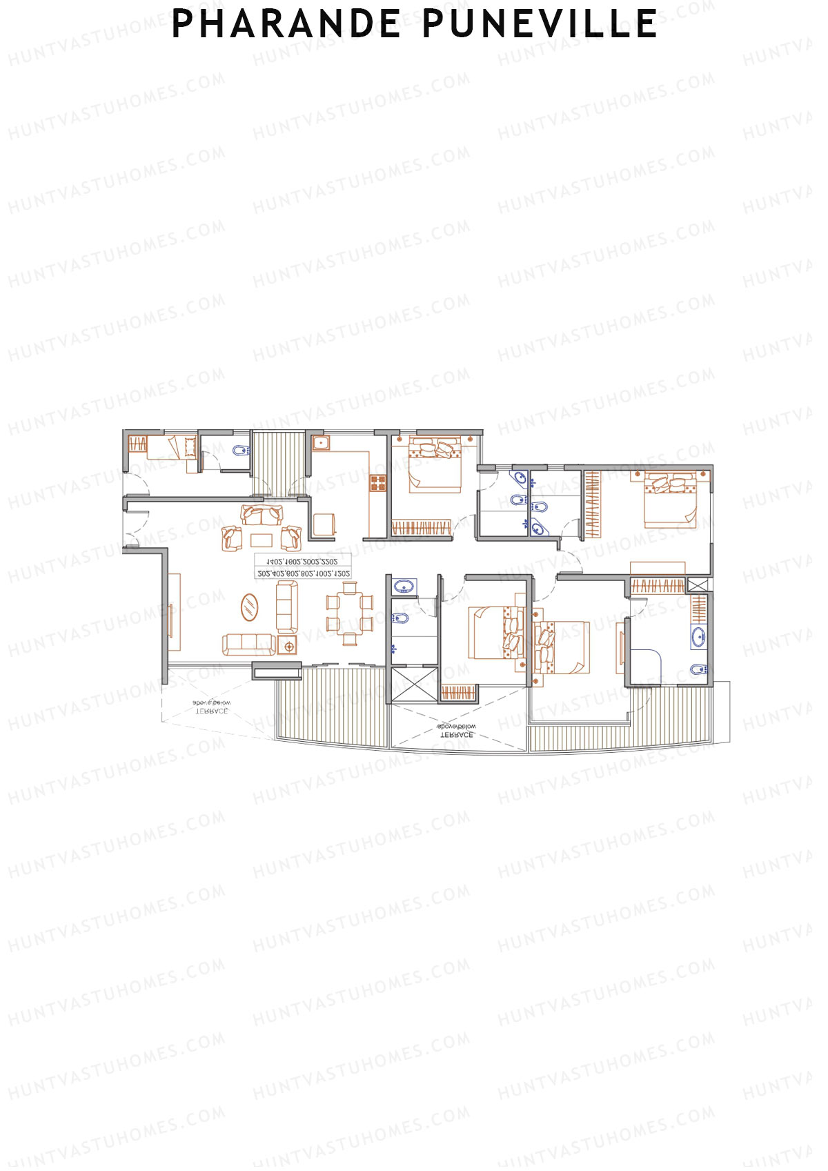 Pharande Puneville Tower A Unit 3 Floor Plan