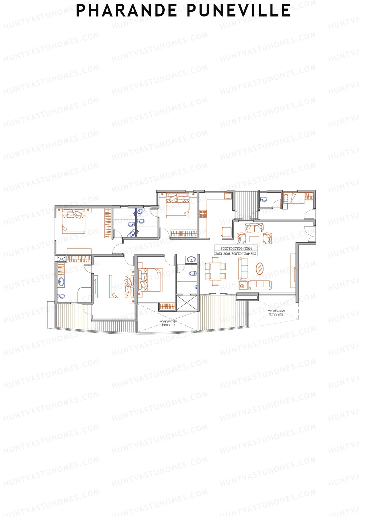 Pharande Puneville Tower A Unit 4 Floor Plan