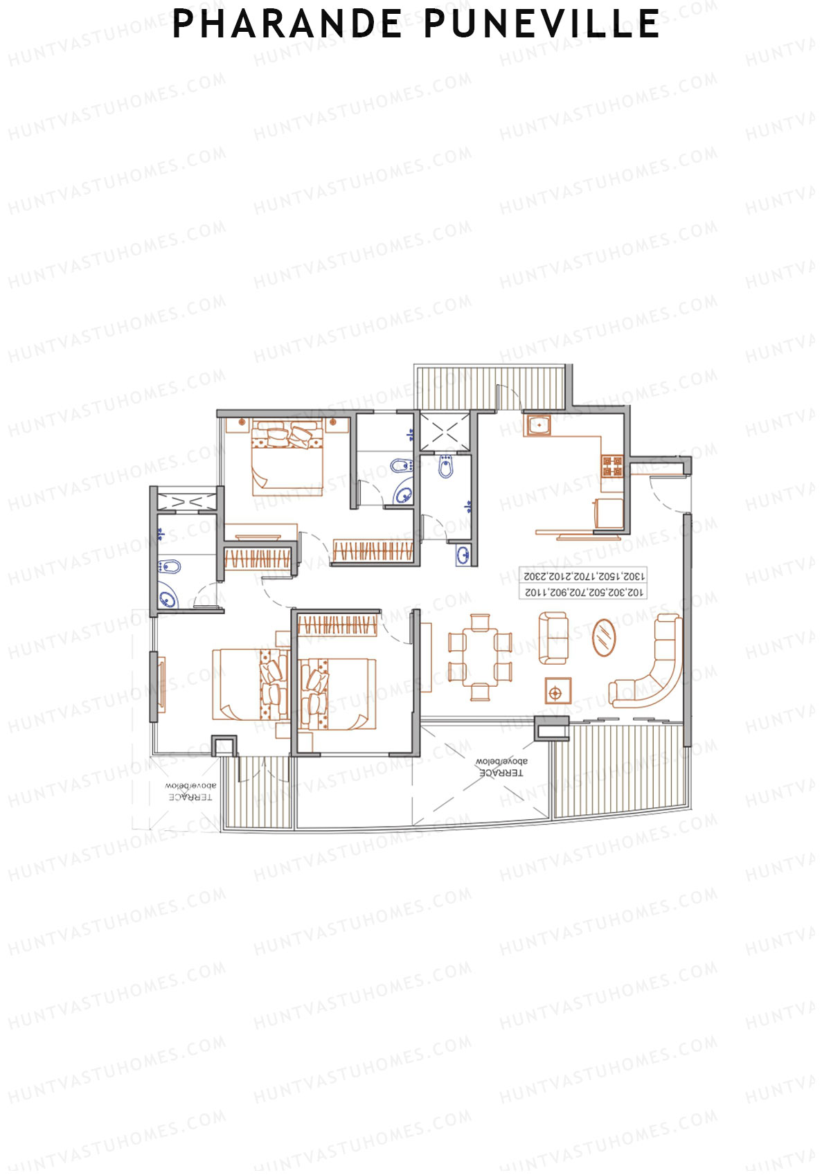 Pharande Puneville Tower B Unit 4 Floor Plan