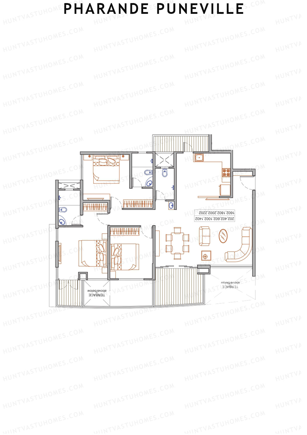 Pharande Puneville Tower B Unit 4 Floor Plan