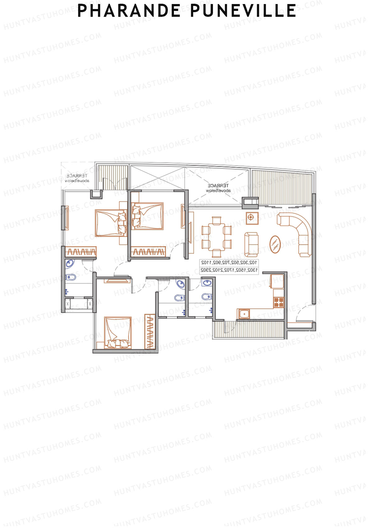 Pharande Puneville Tower C Unit 1 Floor Plan