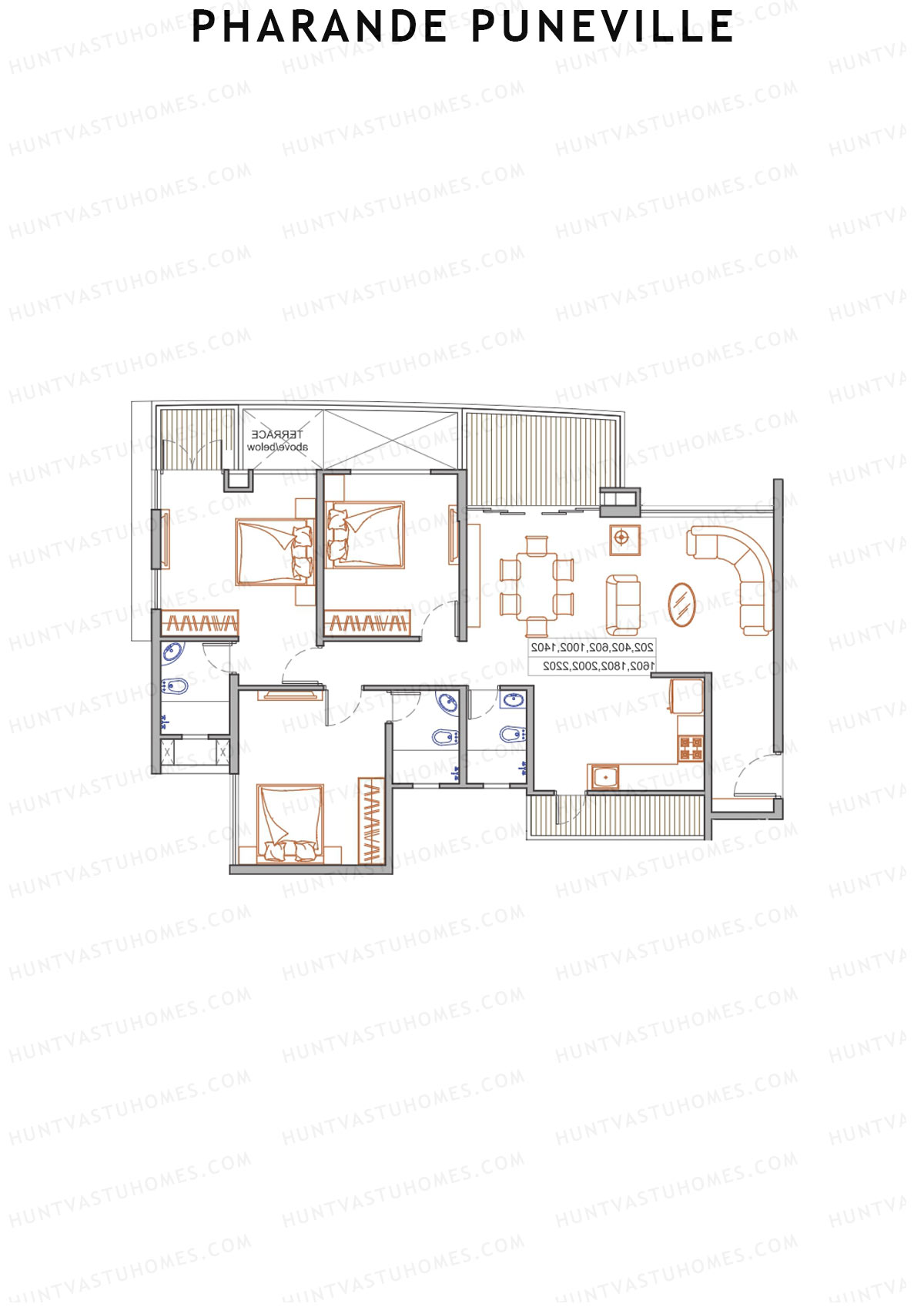 Pharande Puneville Tower C Unit 1 Floor Plan