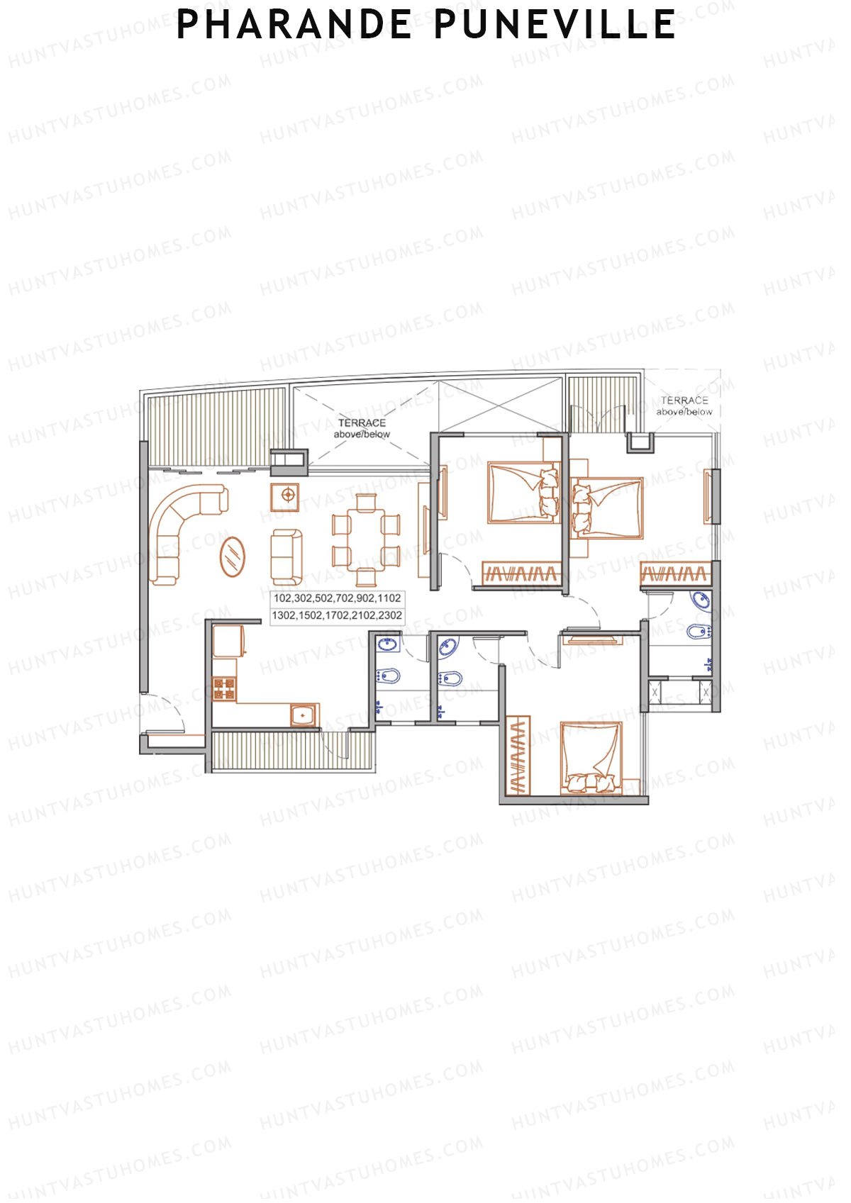Pharande Puneville Tower C Unit 2 Floor Plan