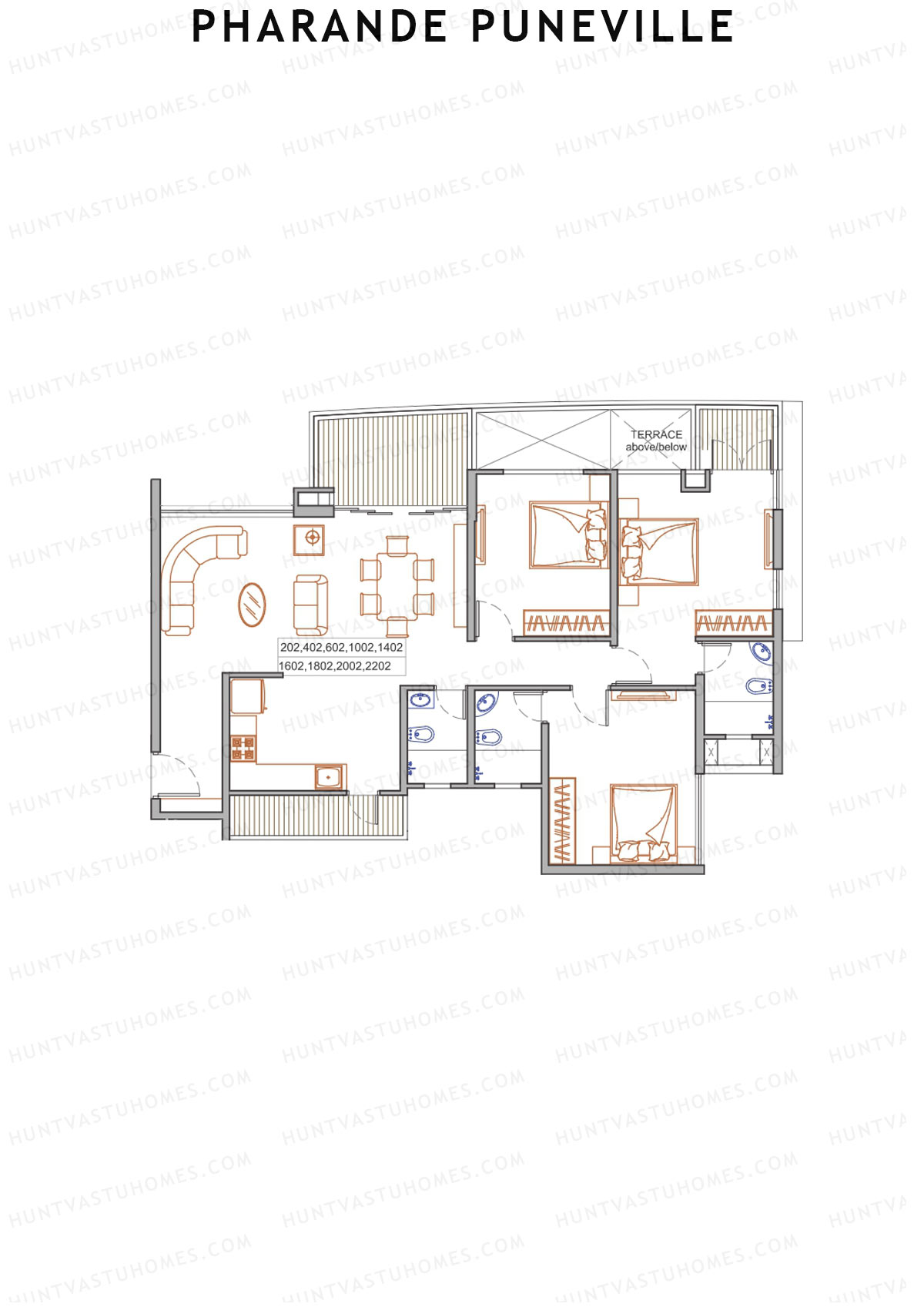 Pharande Puneville Tower C Unit 2 Floor Plan