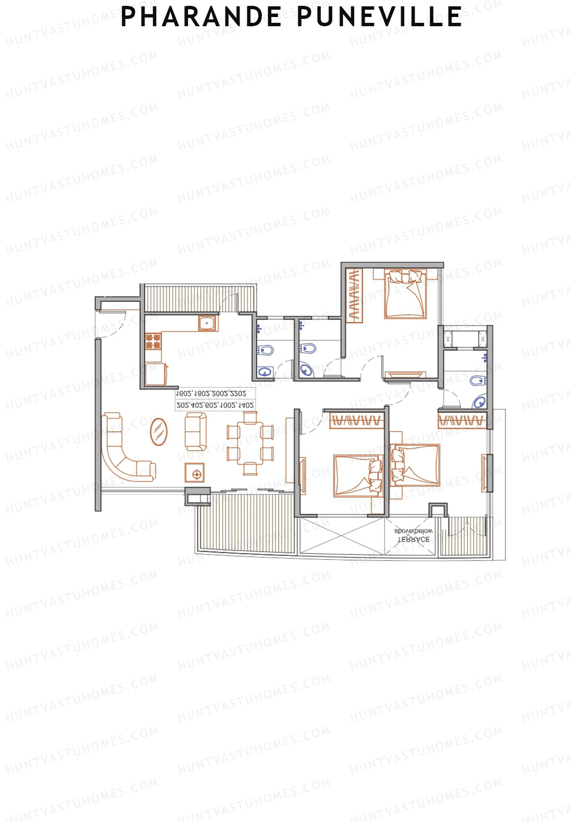 Pharande Puneville Tower C Unit 3 Floor Plan