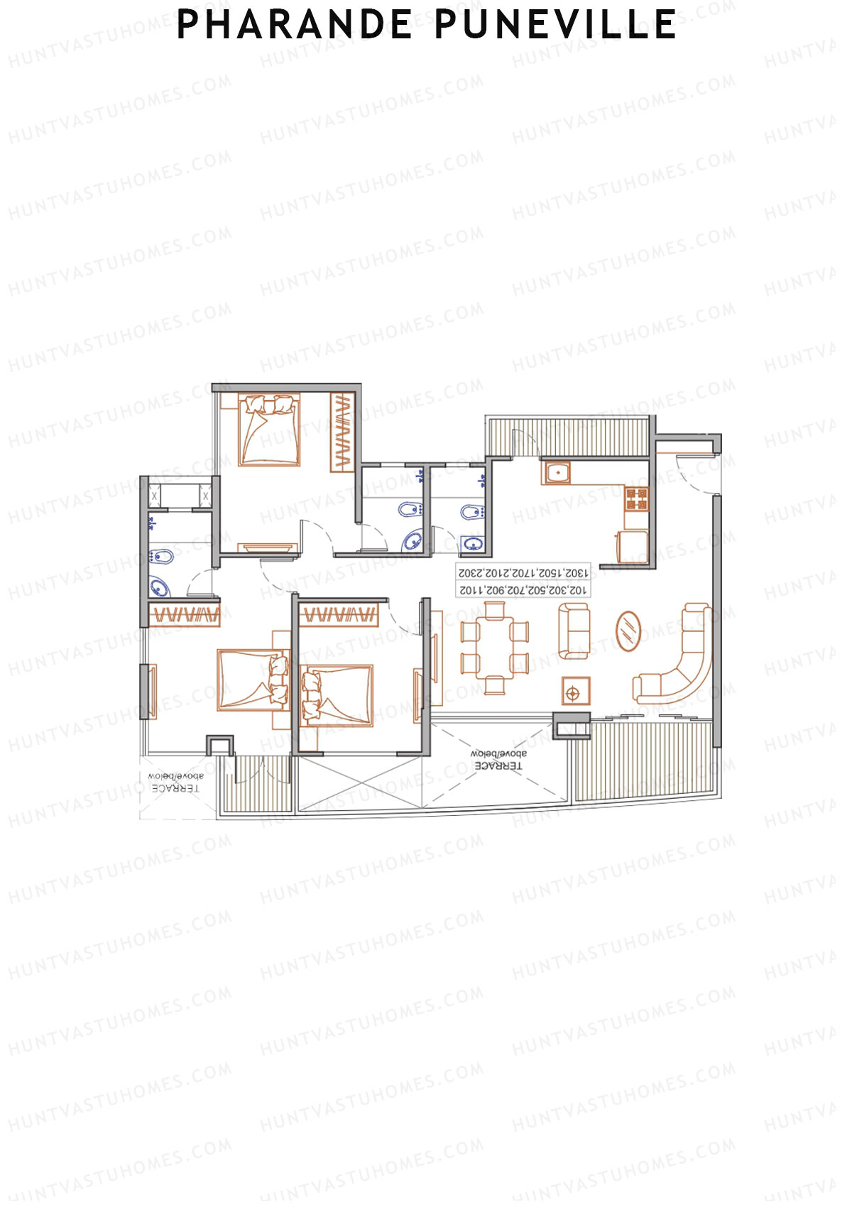 Pharande Puneville Tower C Unit 4 Floor Plan