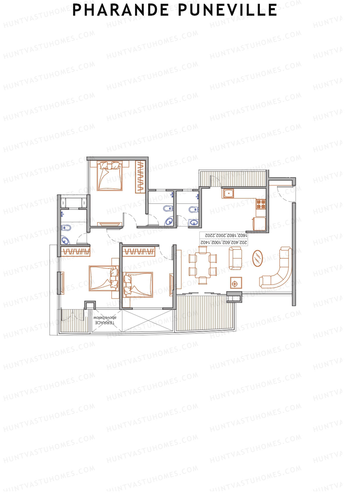 Pharande Puneville Tower C Unit 4 Floor Plan