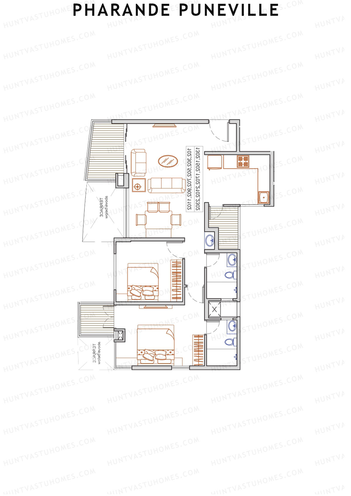 Pharande Puneville Tower D Unit 1 (Type A) Floor Plan