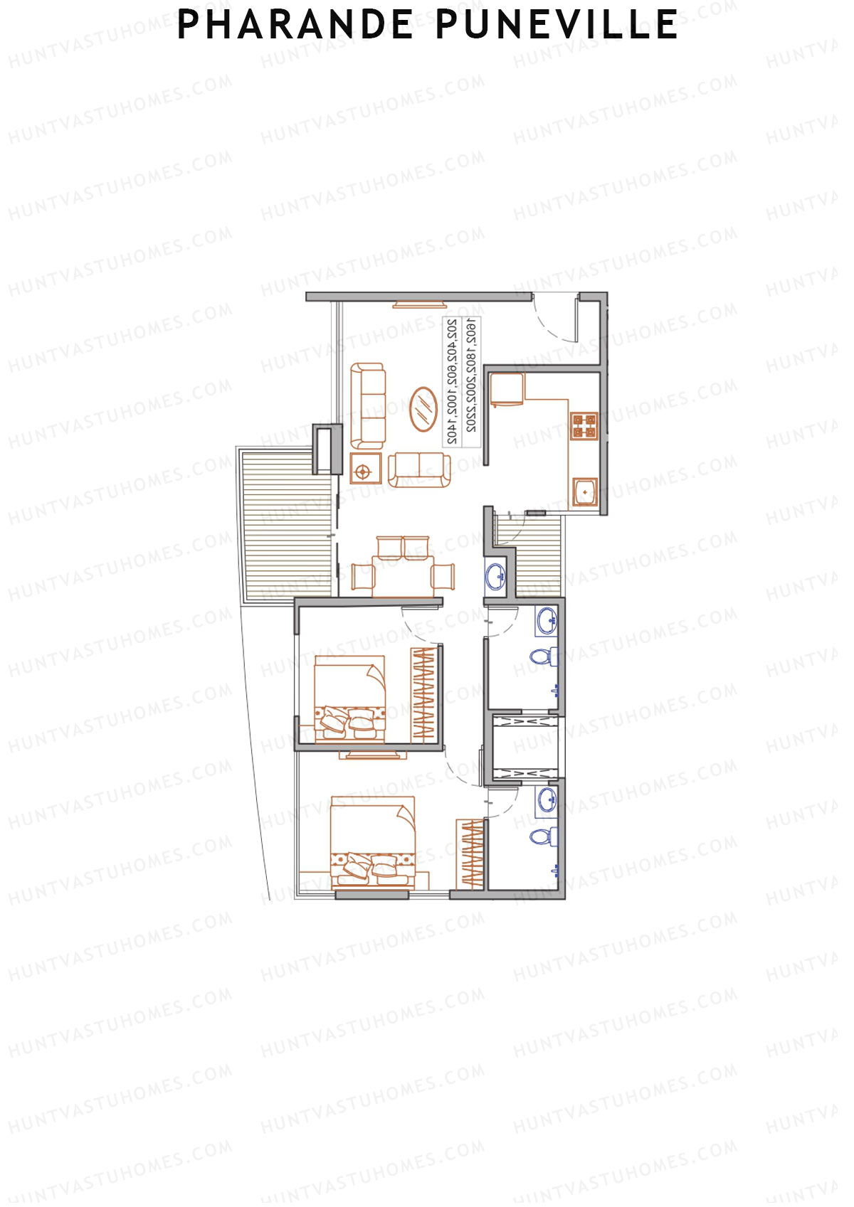 Pharande Puneville Tower F Unit 1 (Type B) Floor Plan