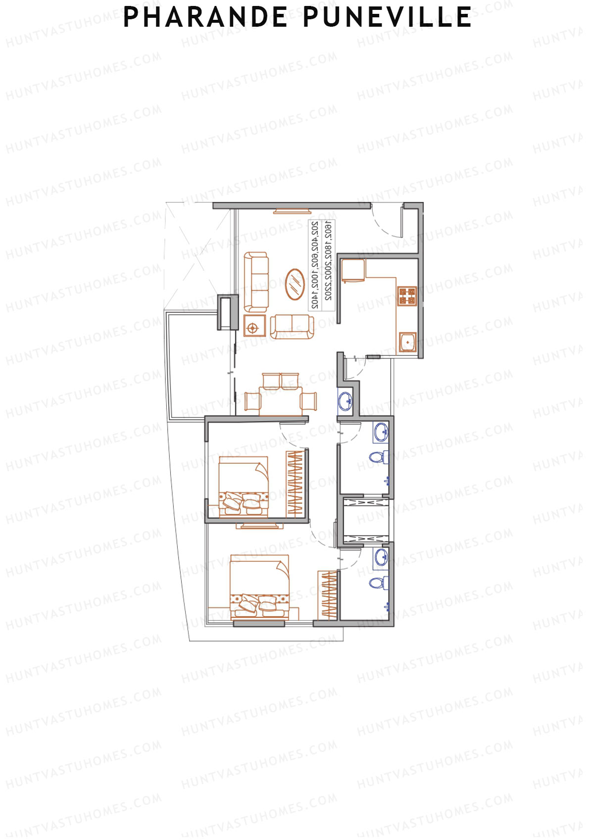 Pharande Puneville Tower G Unit 1 (Type A) Floor Plan