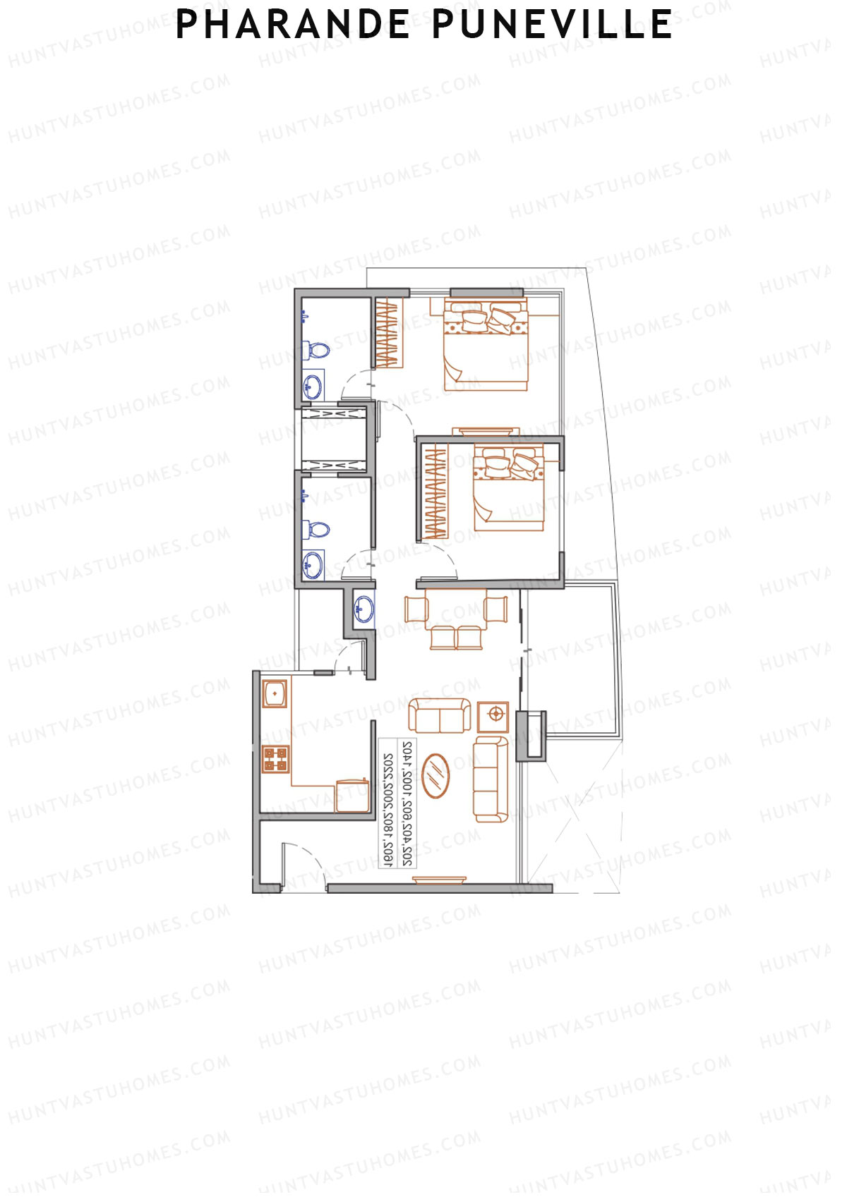 Pharande Puneville Tower G Unit 3 (Type A) Floor Plan
