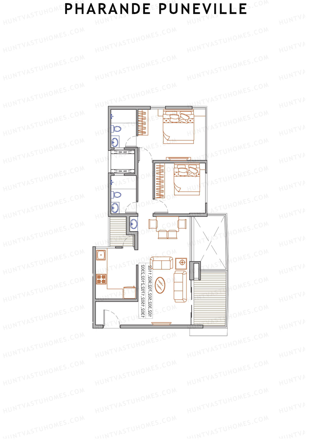 Pharande Puneville Tower G Unit 3 (Type A) Floor Plan