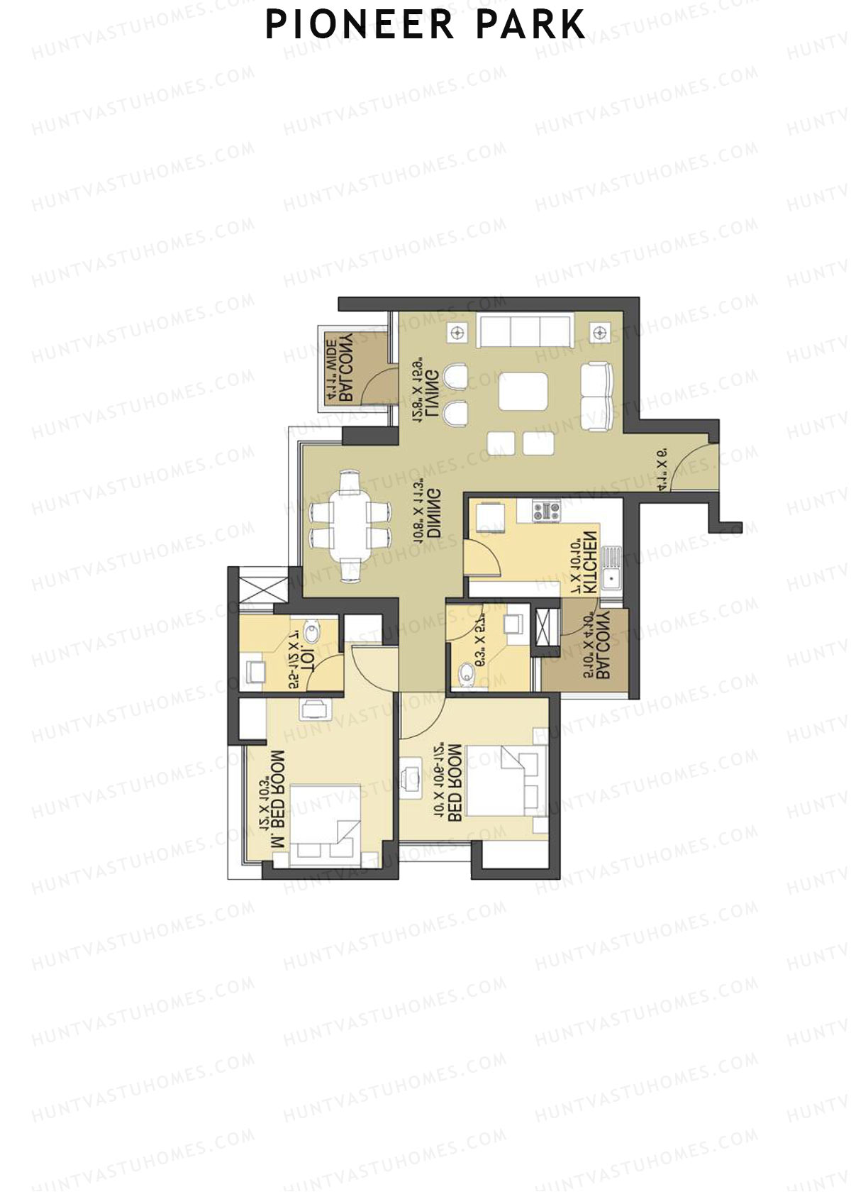 Pioneer Park Tower A Unit 1 Floor Plan
