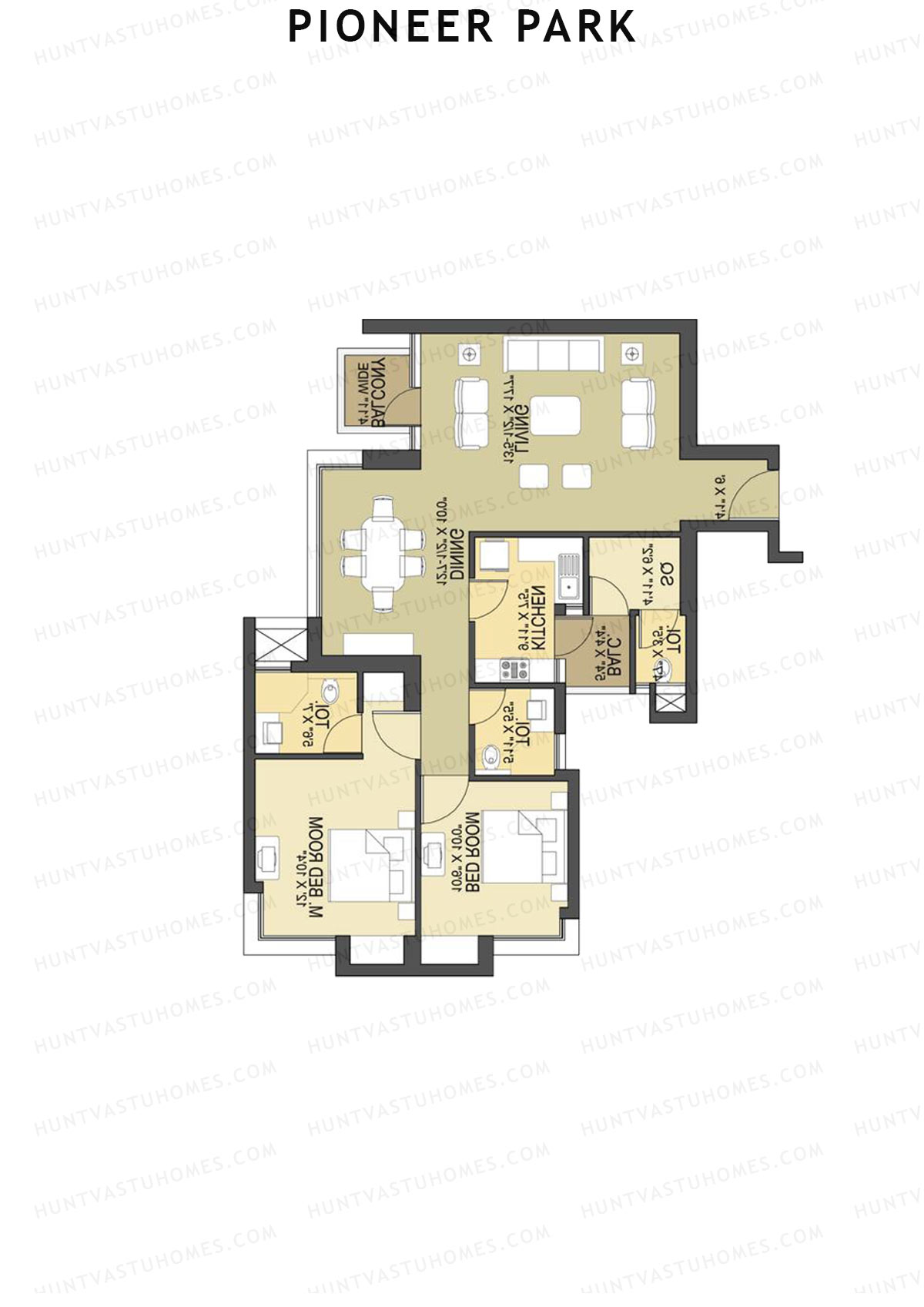 Pioneer Park Tower B Unit 1 Floor Plan